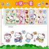 8 Pegatinas de Rompecabezas del Gato KT de Sanrio Hello Kitty Rompecabezas Haz una Cara Pegatinas Impermeables DIY