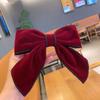 Celebridad de Internet Otoño e Invierno Nuevo Lazo de Terciopelo Pinza de Primavera Pinza para el Cabello Estilo Coreano Elegante Niña Pinza Superior Accesorios para el Cabello Boutique