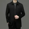 Abrigo de Lana para Hombre Solapa Chaqueta de Lana Otoño Invierno Engrosado Cálido Holgado Cómodo Abrigo Estilo de Longitud Media para Hombre Ropa de Hombre