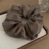 Scrunchie de Gaze Bolha com Bolinhas e Rede para Outono para Meninas, Rabo de Cavalo Alto, Elástico de Cabelo Estiloso, Acessório de Coque para Cabelo para Mulheres