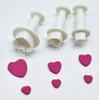 3 Peças pequeno coração de amor/molde de gravação em formato de coração molde de pressão com mola molde para bolo de fondant ferramentas de panificação DIY