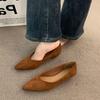 Zapatos de Salón Individuales Marrones de Nicho Estilo Francés para Mujer, Tacones de Cuña Primavera y Otoño 2025, Punta Elegante Puntiaguda, Zapatos de Oficina, Zapatos de Abuela