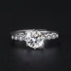 Anel de Abelha com Seis Garras de Diamante Anel Aberto Totalmente Cravejado com Zircônia para Mulheres Fornecimento ao Vivo Anel de Diamante Moissanite Simulado de 2 Quilates