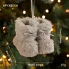 Botas de Peluche Navideñas Transfronterizas, Botines, Adornos Navideños Creativos, Decoración de Tela Colorida Colgantes para Árbol de Navidad