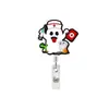 Venta Caliente Transfronteriza Fantasma de Halloween Lindo Giratorio Fácil de Tirar Médico Festivo Identificación Hebilla Portatarjetas Hebilla Fácil de Tirar