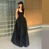 Vestido Negro Corto Estilo Hepburn Estilo Francés Sentido Platycodon Chaleco Sin Mangas Vestido Largo Vestido Negro de Tirantes Ropa de Verano para Mujer