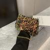 Bolso de hombro y axila con lentejuelas de color contrastante 2024 nuevo estilo discoteca cadena de eslabones cadena colorida moda bolso de mano pequeño para mujer