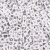 AliExpress acrílico digital letras em inglês miçangas DIY joias infantis acessórios miçangas soltas miçangas quadradas 100