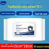 Lenço umedecido Haishi hainuo 75% álcool lenço umedecido viagem portátil esterilização lenço umedecido fábrica atacado 60 pacotes/saco