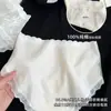 Bragas de Algodón Puro para Mujer de Estilo Francés Romántico con Encaje, Cintura Media y Puntadas de Malla, Transpirables y Cómodas, Braguitas de Algodón para Bebé para Mujer