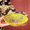 Plato de Cerámica Esmaltada de Gama Alta Jingdezhen Nuevo Estilo Chinoiserie Palacio Plato para el Hogar Plato para Sopa Profunda Plato Redondo Individual