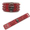 Pulsera de calavera punk hip hop con hebilla de diamantes de imitación, diseño original, popular europea y americana, pulsera de cuero PU con diamantes