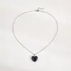 Europa y Estados Unidos collar colgante luminoso transfronterizo amor piedra natural cadena de acero de titanio retro no se decolora joyería cadena para el cuello mujeres