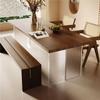 Mesa de Comedor, Escritorio de Madera Maciza Acrílica, Pino Estable, Mesa Larga para Sala de Estar en Casa, Escritorio de Lectura para Niños, Mesa de Comedor, Mesa Flotante
