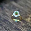 Anillo Antiguo de Oro Incrustado con Flor Nueva de la Ciudad Prohibida de Hotan Exquisito Anillo para Mujer Anillo de Articulación Joyería en Vivo al por Mayor para la Familia