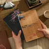Caderno Impresso Natural Estilo Chinês, Bloco de Notas de Bambu Estilo Antigo, Livro de Registro de Reuniões de Escritório Espesso