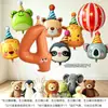 Set de Globos de Números de Dibujos Animados, Sombrero, Animal, Globo de Papel de Aluminio 3D 4D, Globo de Decoración para Fiesta