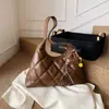 Bolso de Hombro para Mujer con Cadena de Rombo Retro 2026 Nuevo Bolso Tote de Moda Tendencia Bolso de Hombro Texturizado de Color Sólido para Mujer
