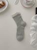 Calcetines de Corea del Sur para Mujer Ins Gris Azul Delgados de Malla de Color Contrastante Calcetines Apilados para Mujer Sin Costuras Algodón Puro Calcetines de Verano