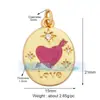 P04 L49B Accesorios para joyería DIY AMOR AMOR corazón circón rojo aceite goteando alas de cupido