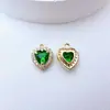 Pingente Coração Zircônia Microincrustada Brinco Colar DIY Feito à Mão Materiais Acessórios de Joia Coroa de Cabelo Pingente de Coração