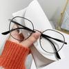 Gafas de Metal de Moda para Estudiantes, Lentes Lisos Casuales, Gafas de Prescripción Poligonales Versátiles con Filtro de Luz Azul