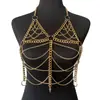 Bambu como acessórios de moda para boate, personalidade da moda, corrente de peito exagerada sexy, corrente corporal para festa de garota popular DL0015