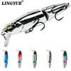 Señuelo minnow multi-sección más vendido transfronterizo para capas de agua superiores y medias, señuelo hundible con ojos rojos