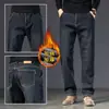 Jeans masculinos de alta qualidade de Hong Kong, nova coleção de outono, estilo grosso para homens de meia-idade, calças masculinas versáteis, calças compridas casuais retas largas para homens