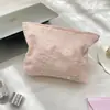 6532 Bolsa de Almacenamiento Floral Bordada Verde Claro, Bolsa de Maquillaje de Gasa Suave, Organizador Diario de Cuidado de la Piel para Estudiantes, Bolsa de Tela de Mano