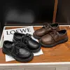 Zapatos de cuero para niños, zapatos para niños, nuevos zapatos de rendimiento de suela blanda estilo británico para primavera y otoño para estudiantes escolares, zapatos planos para niñas