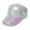 Gorra de Hip-Hop al Aire Libre Personalizada para Danza Callejera Festiva Europea y Americana para Mujer, Gorra de Béisbol Lisa de Cuero PU, Comercio Exterior