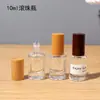 Frasco Dispensador Roll-On de 10ml, Aplicador Roll-On, Frasco para Óleo Essencial, Frasco Dispensador de Perfume, Frasco de Vidro para Massagem com Tampa de Madeira, Frasco Vazio