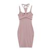 3375-25 Verão Novo Estilo Europeu e Americano Sexy Conjunto de 2 Peças Curto com Tiras Halter Vestido Saia Sexy que Molda o Quadril