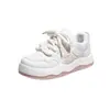Sapatos da Moda Estrela com Solado Grosso para Aumentar a Altura, Tênis Confortáveis de Estilo Universitário Simples, Sapatos Rosa Femininos Estilo Coreano Atacado