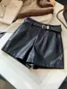 Nuevos Shorts de Cuero PU Adelgazantes de Cintura Alta para Mujeres Menudas Otoño 2026, de Pierna Ancha Línea A Ajuste Holgado Versátiles Pantalones de Abrigo Bootcut