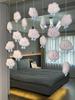 Decoração de parede criativa Cor de alto valor Decoração suspensa de ar para casa Cortina de porta de quarto para meninas Cortina suspensa para porta de quarto infantil Sem perfuração