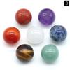 Juego de 7 bolas redondas de ágata de cristal natural de 1355-12 mm, 16 mm y 20 mm, piedra colorida