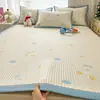 Capa Superior Clase A 100% Polietileno PE Hielo Frijol Enfriamiento Jacquard de Alto Grado Sandwich Compuesto Alfombrilla Suave de Enfriamiento Ropa de Cama