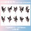 Hermoso Adhesivo de Tatuaje de Mariposa Estilo Tinta Sentido Avanzado a Prueba de Agua Duradero Personalidad Oscura para Mujer Clavícula Hada