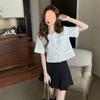 Chaqueta Corta Negra Estilo Chanel Verano 2025 Nuevo Diseño Nicho Chic Top a Cuadros para Mujer Trendy