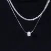 Cadena de Suéter de Doble Capa con Cuentas de Transferencia, Exquisita, de Moda, de Nicho, Collar Sencillo y Elegante para Mujeres con Cintura Pequeña