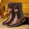 Botas Martin de Gran Tamaño Transfronterizas Botas de Moda para Hombre Cremallera Lateral Vintage Desgastado Botas de Caballería Mongol Calzado de Caña Alta para Exteriores