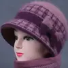 Gorro de invierno para mujeres de mediana edad y mayores, cálido y forrado de polar, grueso, adecuado para madres, abuelas y mujeres mayores, gorro de lana tejido
