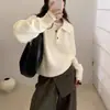 Super bonito estilo coreano conjunto suéter gola quadrada feminino 2026 novo outono inverno malha grossa top curto pulôver