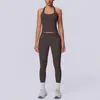 Conjunto de Yoga Sin Costuras de Espalda Descubierta y Cintura Alta Levanta Glúteos, Secado Rápido Transpirable, Set de Running Fitness para Mujer