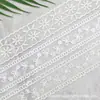 Diadema de Encaje Bordado con Encaje de Malla de Seda de Leche Beige Bilateral, Joyería de Mariposa, Ropa Infantil, Textil para el Hogar, Cintura