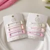 Presilha de Cabelo Rosa Dopamina para Mulheres 2024 Novo Presilha de Franja Testa Fofa Presilha Lateral Coração Pequena Presilha de Cabelo Acessório de Cabeça