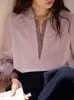 Camisa de Dos Piezas Falsa Retro Francesa Solighter para Mujer Otoño Manga Larga