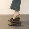 Pantuflas Tejidas Cuadradas de Punta Cruzada Estilo Francés para Uso en Exteriores, Sandalias Versátiles de Tacón Grueso con Punta Abierta para Mujer, Casual de Verano para Vacaciones